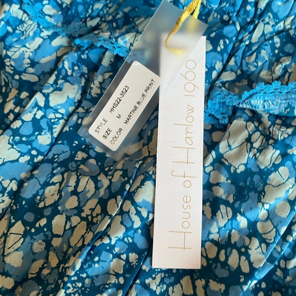 House of Harlow 1960 Turquoise Cold Shoulder Crop Top - Picture 12 of 12